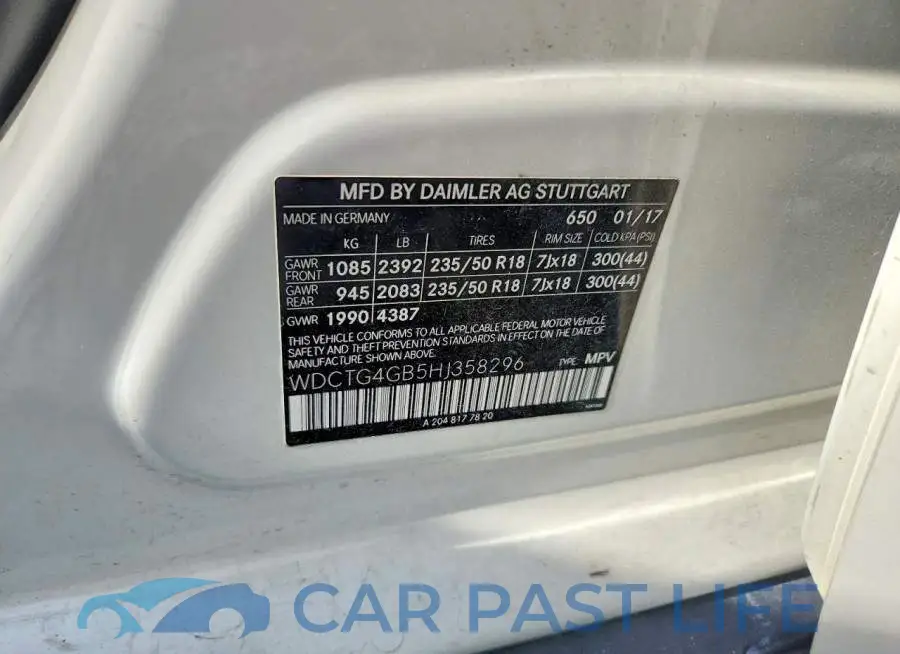 WDCTG4GB5HJ358296# 12