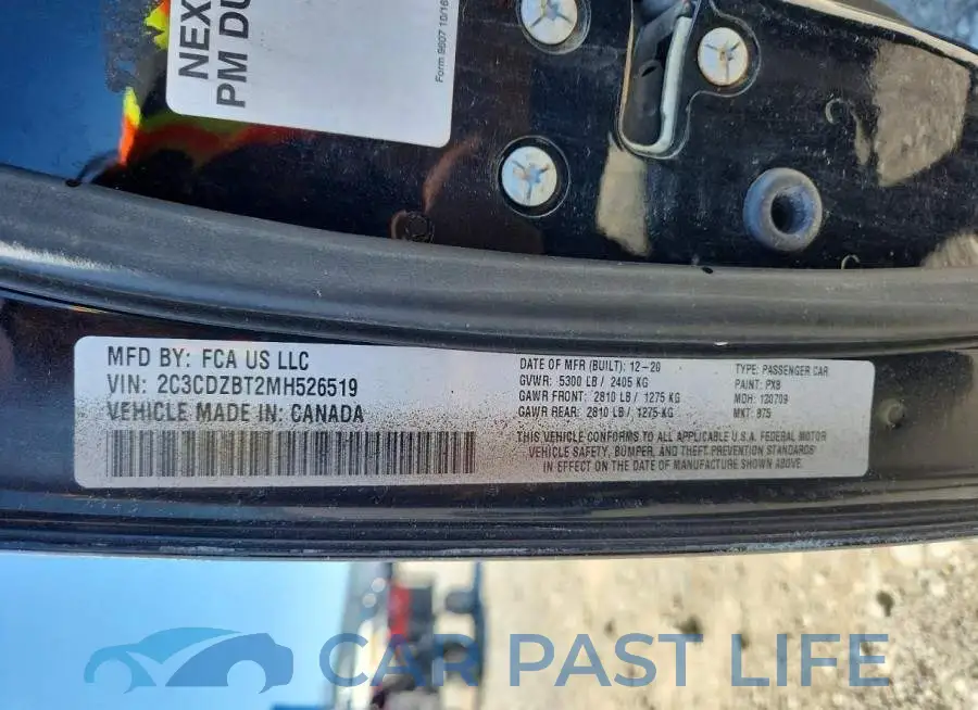 2C3CDZBT2MH526519# 12