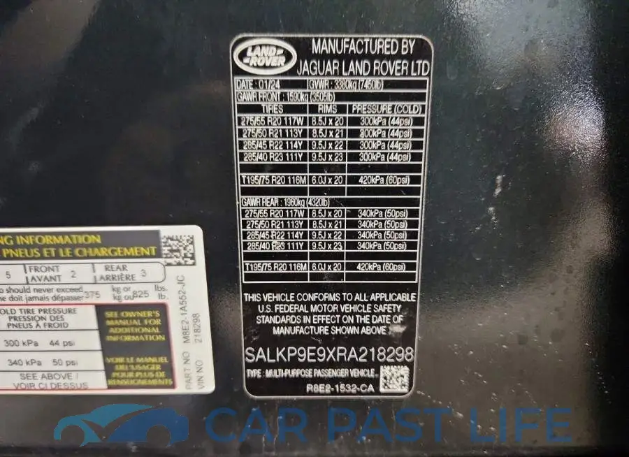 SALKP9E9XRA218298# 12