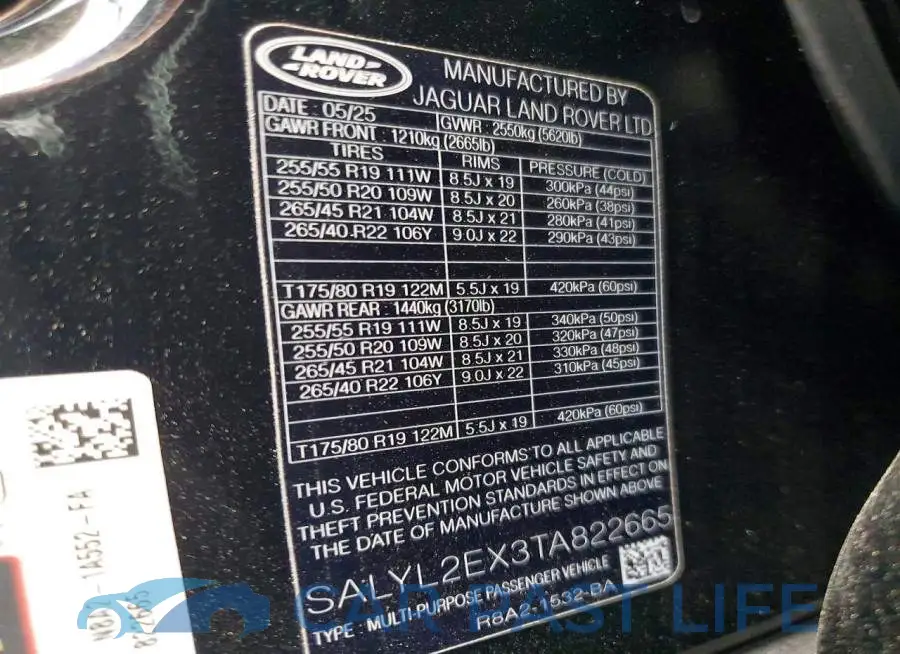 SALYL2EX3TA822665# 14