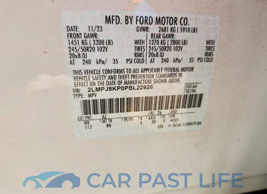 2LMPJ8KP0PBL22926# 14