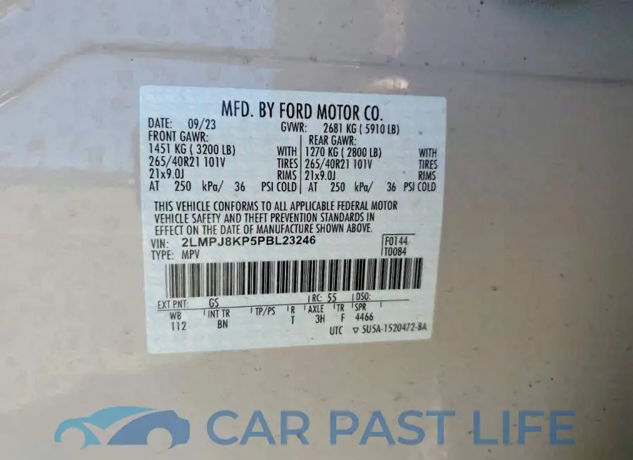 2LMPJ8KP5PBL23246# 13