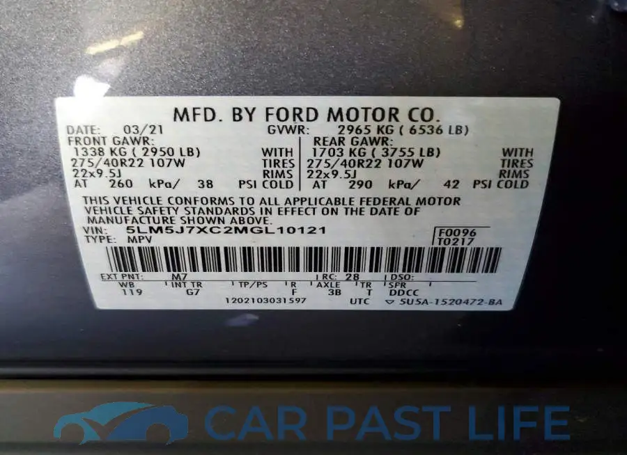 5LM5J7XC2MGL10121# 13