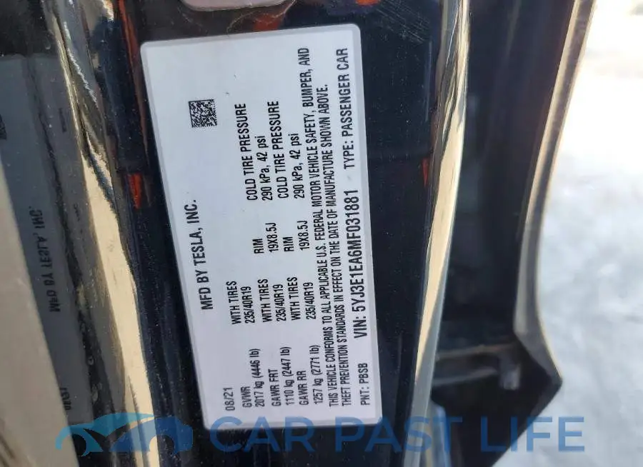5YJ3E1EA6MF031881# 12
