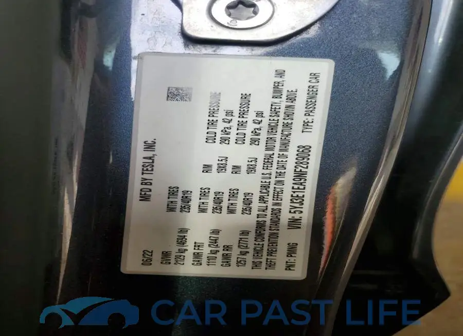 5YJ3E1EA9NF289068# 12