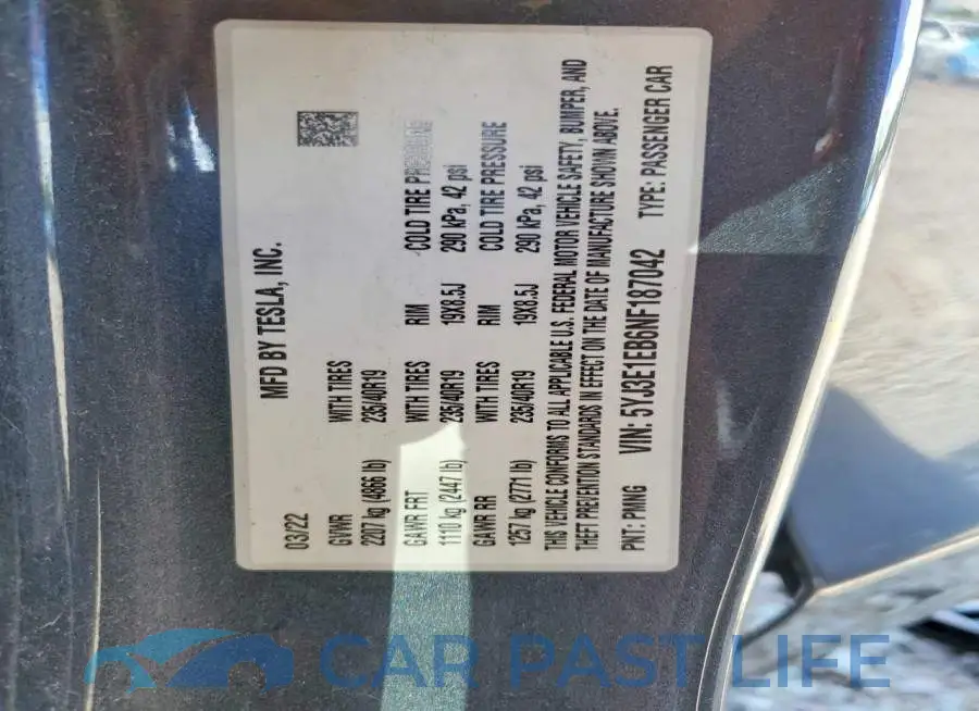 5YJ3E1EB6NF187042# 12