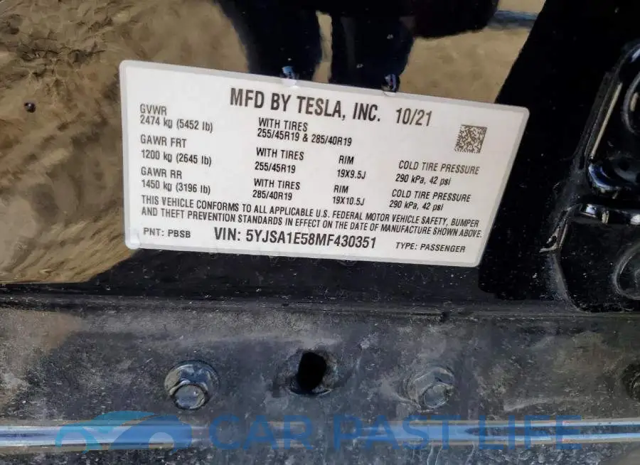 5YJSA1E58MF430351# 12