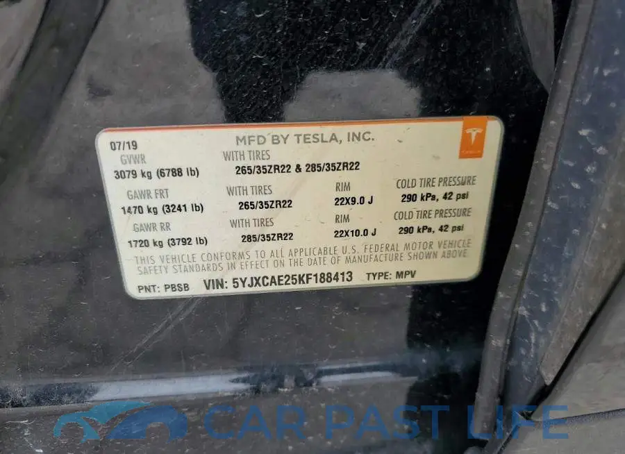 5YJXCAE25KF188413# 13
