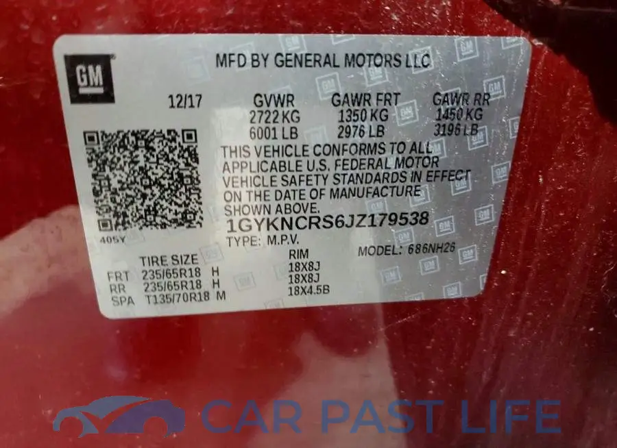 1GYKNCRS6JZ179538# 13