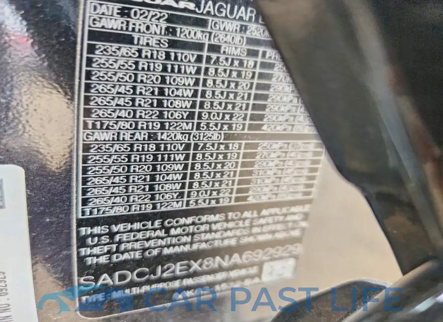 SADCJ2EX8NA692929# 12