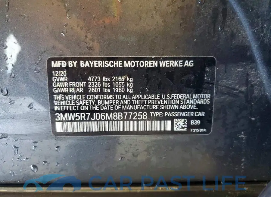 3MW5R7J06M8B77258# 13