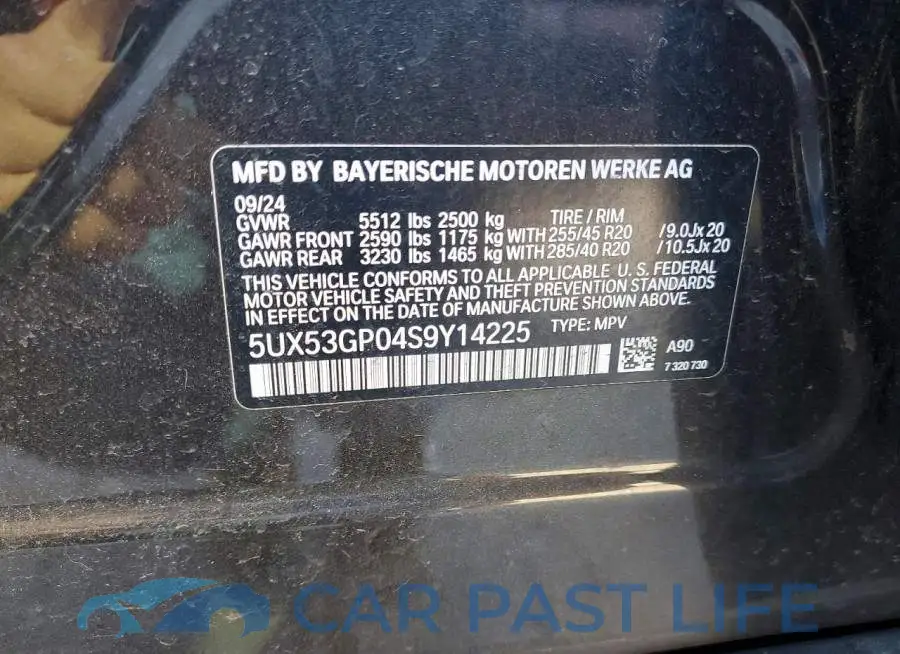 5UX53GP04S9Y14225# 13