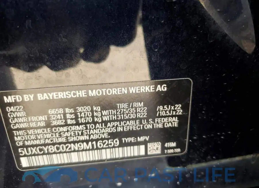 5UXCY8C02N9M16259# 13