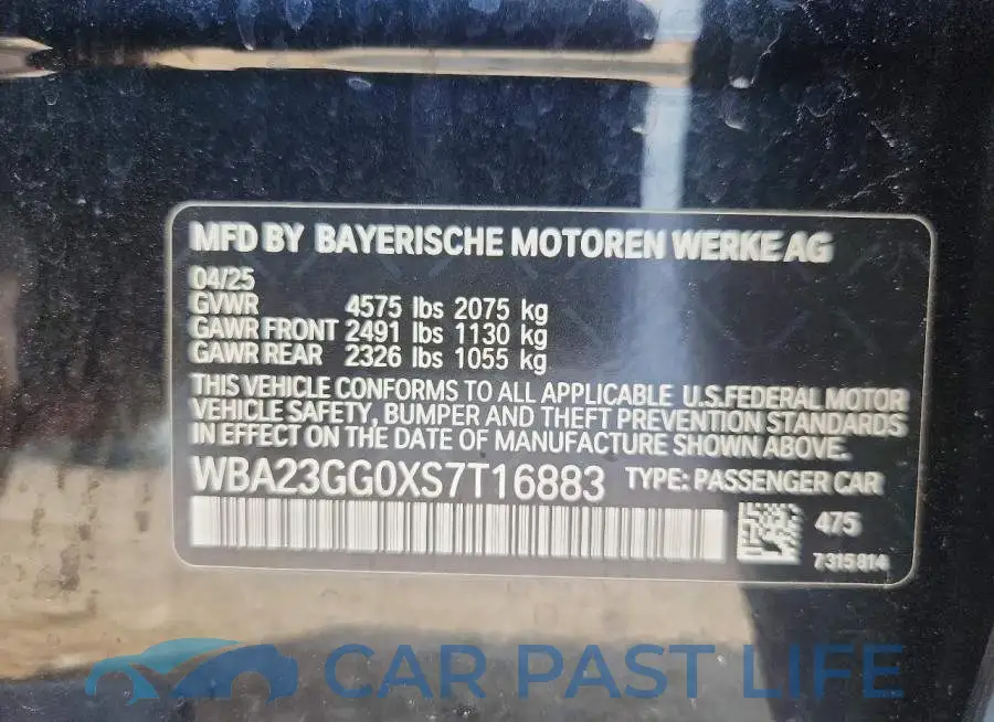 WBA23GG0XS7T16883# 12