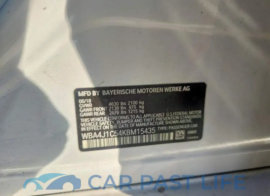 WBA4J1C54KBM15435# 12