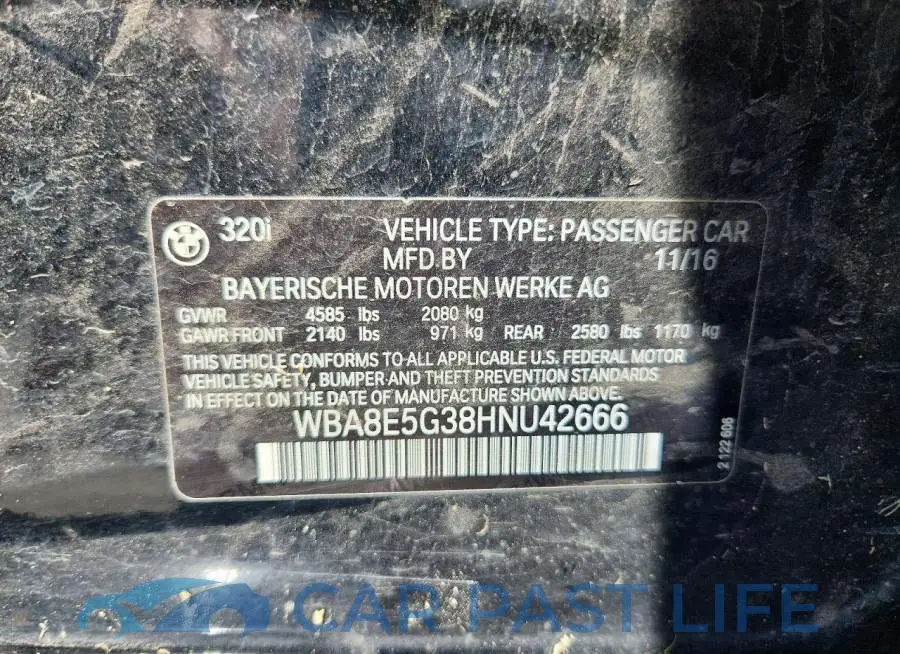 WBA8E5G38HNU42666# 12