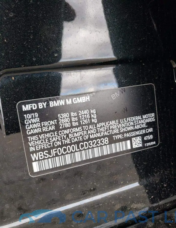 WBSJF0C00LCD32338# 12