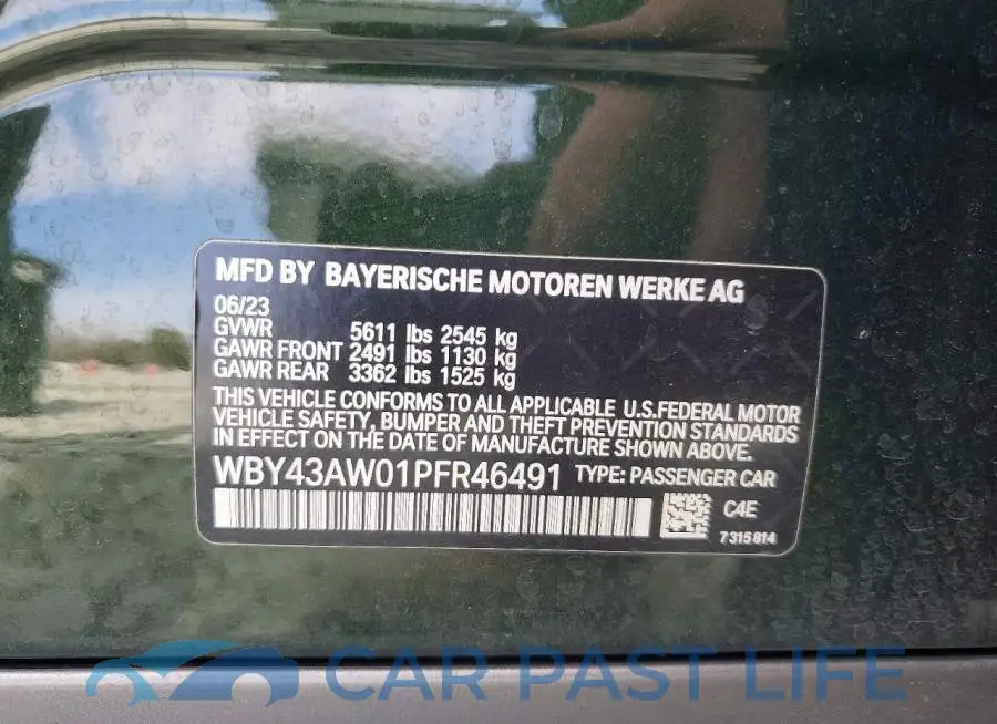 WBY43AW01PFR46491# 12