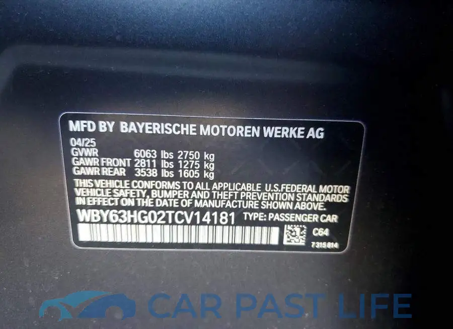 WBY63HG02TCV14181# 12