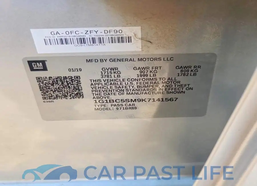 1G1BC5SM9K7141567# 12