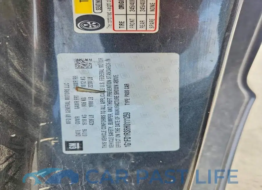 1G1FD1RS6H0111259# 12