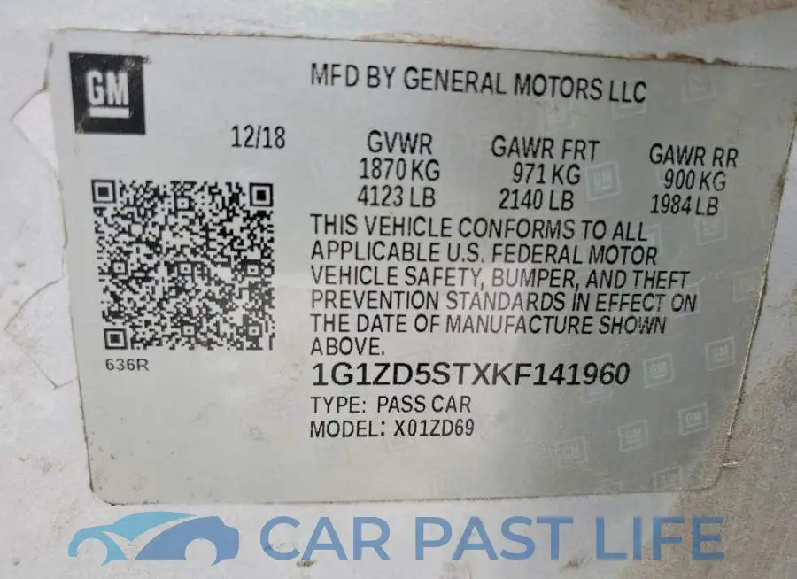 1G1ZD5STXKF141960# 12