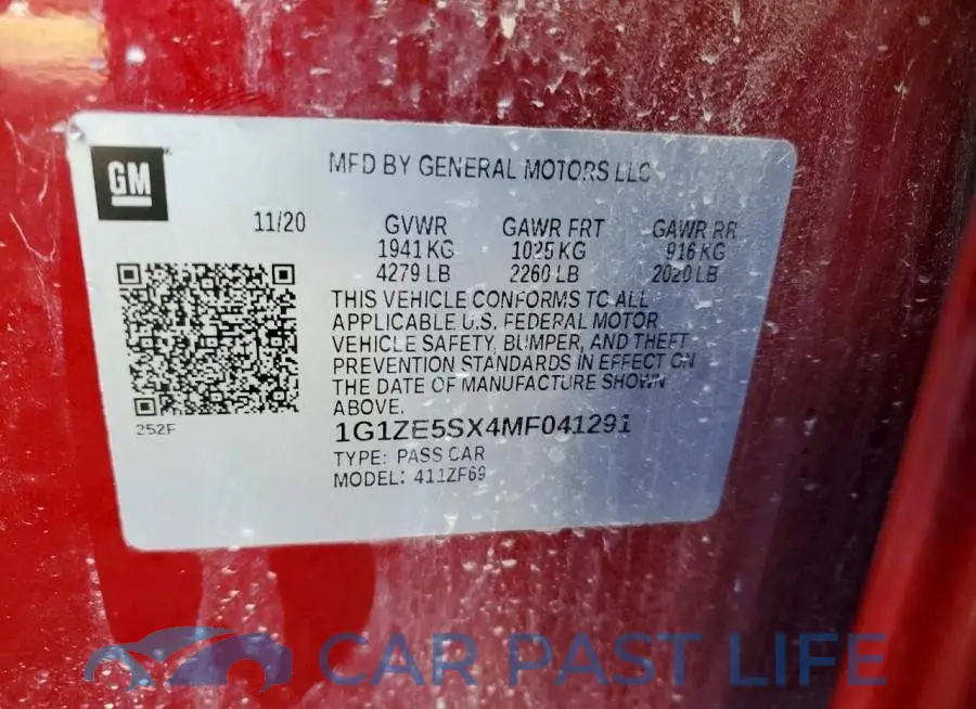 1G1ZE5SX4MF041291# 12