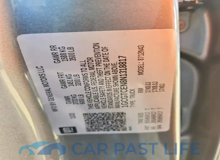1GCGTCEN8N1318817# 13