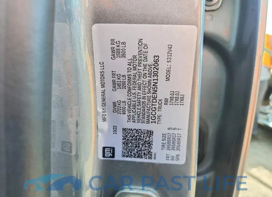 1GCGTDEN5N1302063# 12