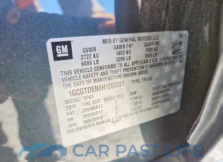 1GCGTDEN6H1268381# 12