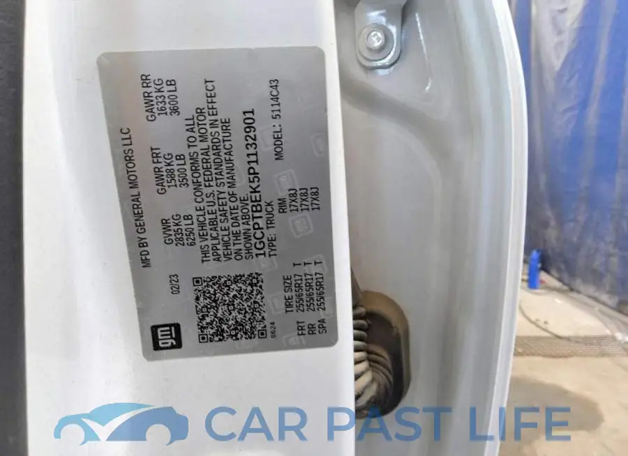 1GCPTBEK5P1132901# 12
