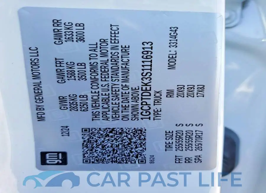 1GCPTDEK3S1116913# 12