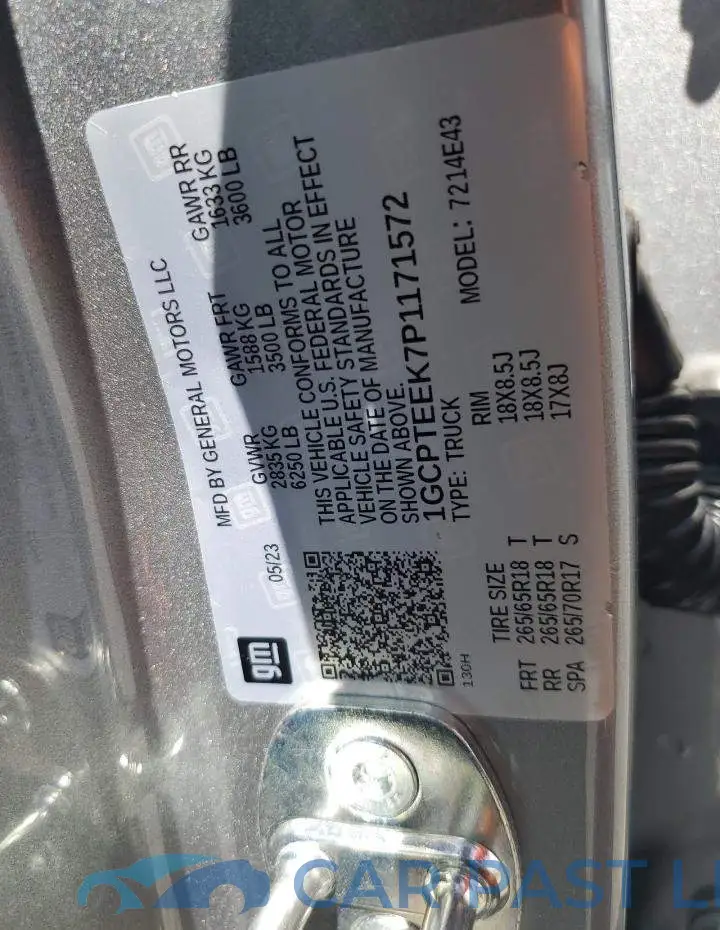 1GCPTEEK7P1171572# 13