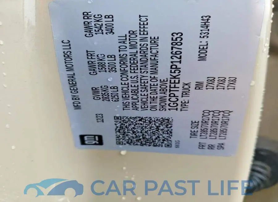 1GCPTFEK5P1267853# 12