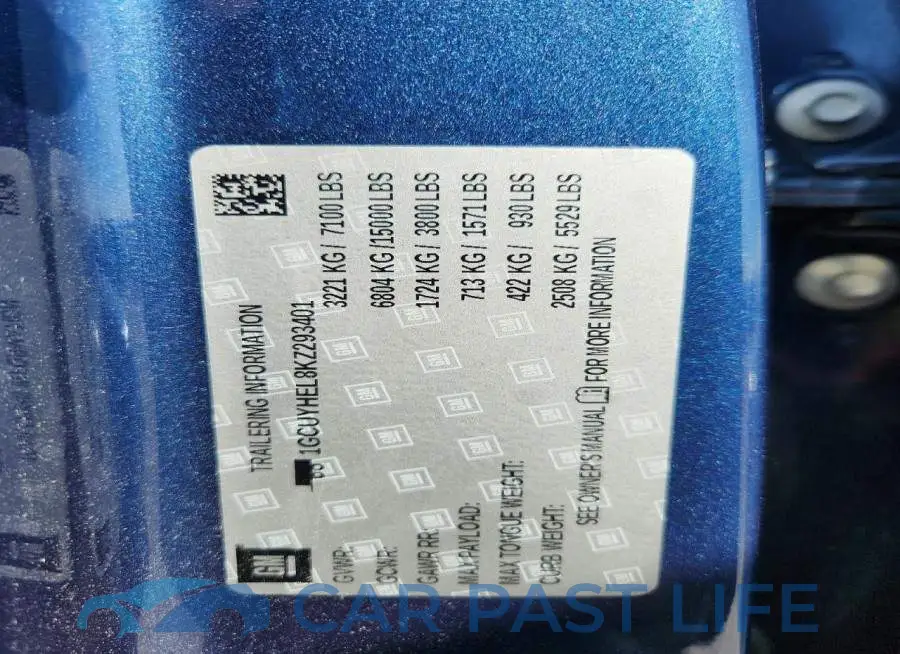 1GCUYHEL8KZ293401# 12