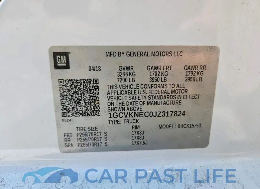 1GCVKNEC0JZ317824# 12