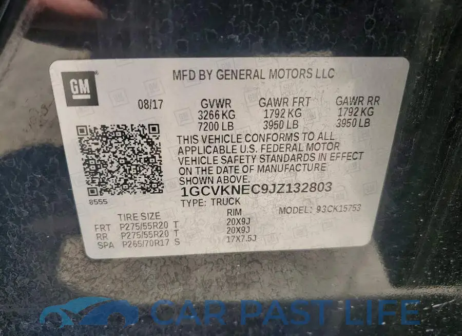 1GCVKNEC9JZ132803# 12