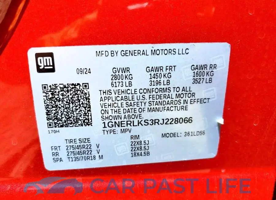 1GNERLKS3RJ228066# 13