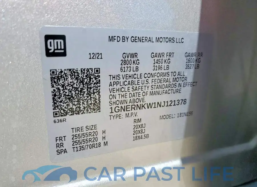 1GNERNKW1NJ121378# 13