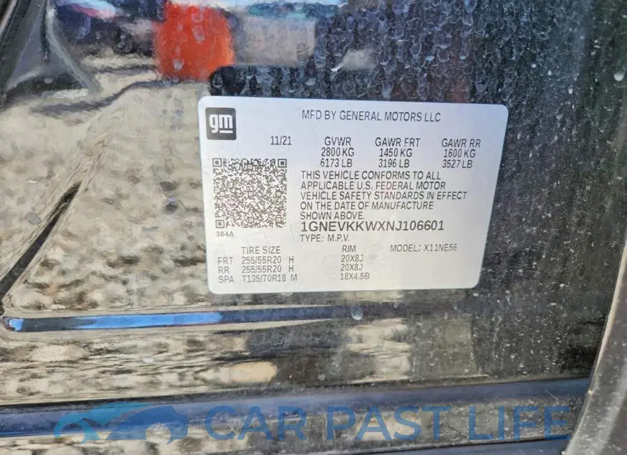 1GNEVKKWXNJ106601# 13