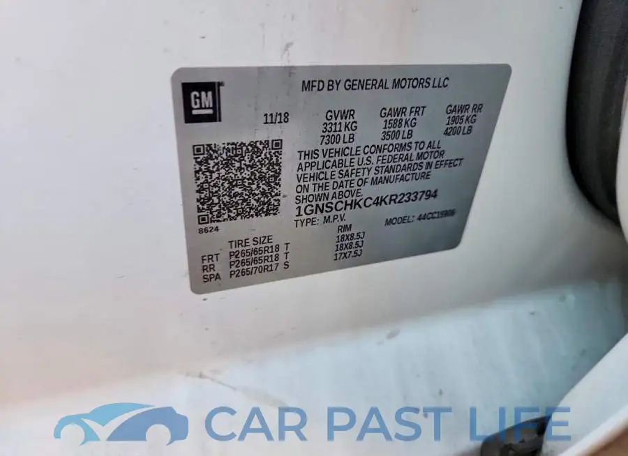 1GNSCHKC4KR233794# 12