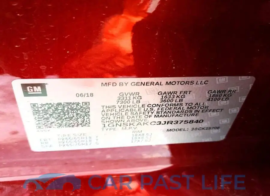 1GNSKAKC3JR375840# 14