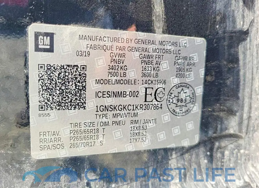 1GNSKGKC1KR307864# 13