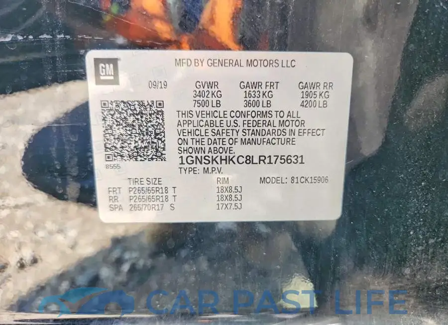 1GNSKHKC8LR175631# 13