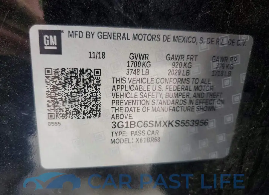 3G1BC6SMXKS553956# 12