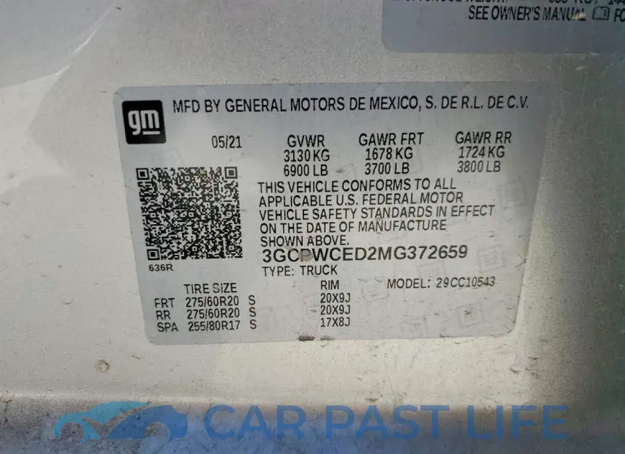3GCPWCED2MG372659# 12