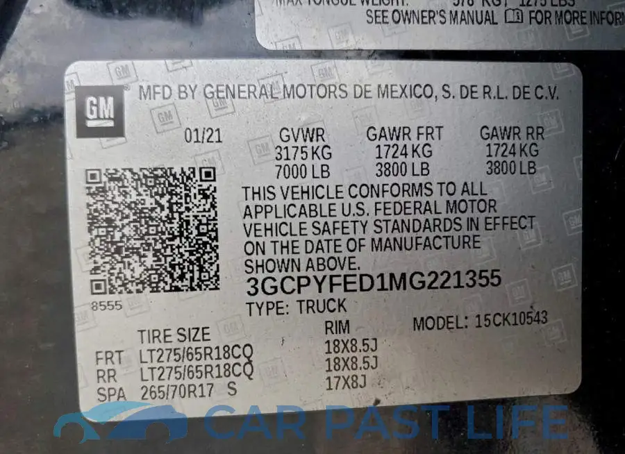 3GCPYFED1MG221355# 13