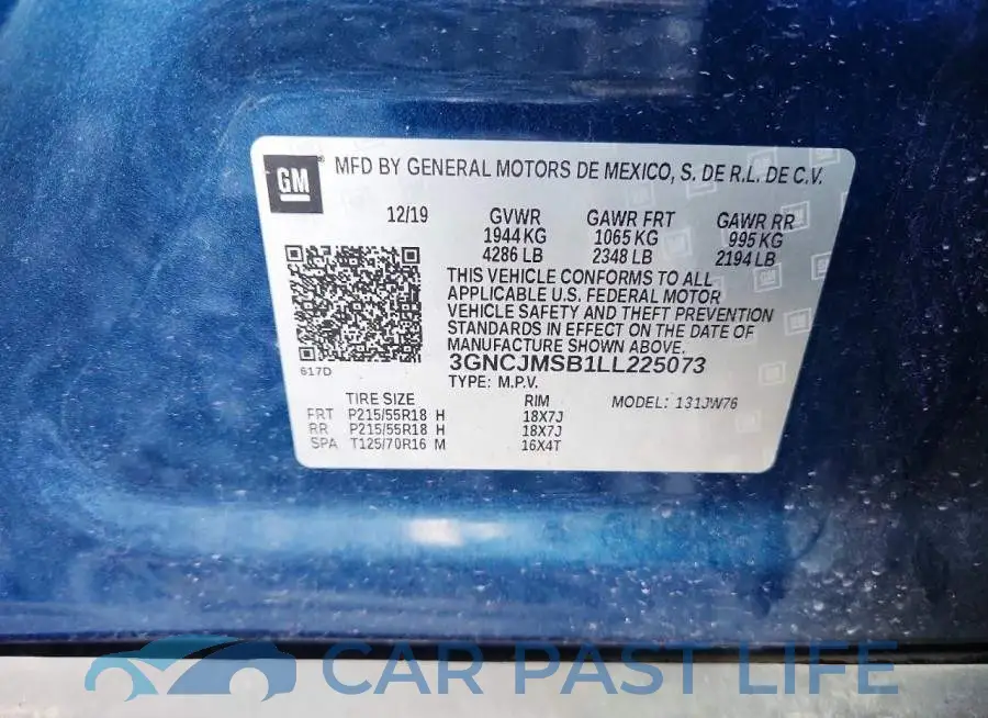 3GNCJMSB1LL225073# 13