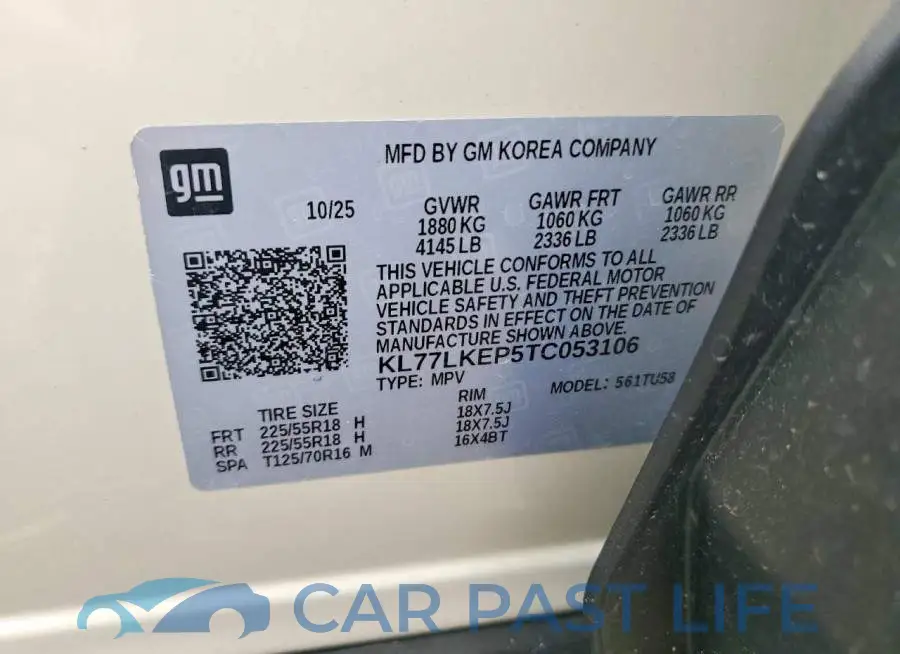 KL77LKEP5TC053106# 13