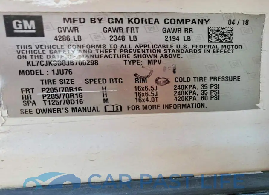 KL7CJKSB0JB700298# 12